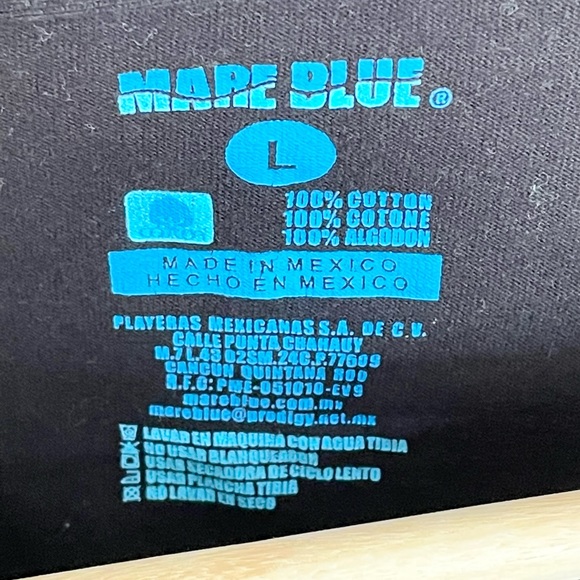 Mare Blue Tattoo Skull Day of the Dead Graphic Black T Shirt Men’s size Large - Picture 4 of 4